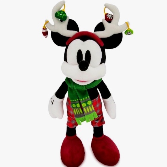 NWT Disney Parks Stuffed Animal Plush Toy Holiday 2018 Santa Mickey Mouse Rare - Picture 1 of 1